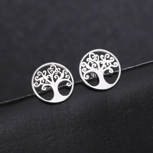 Stainless Steel Tree of Life Earrings